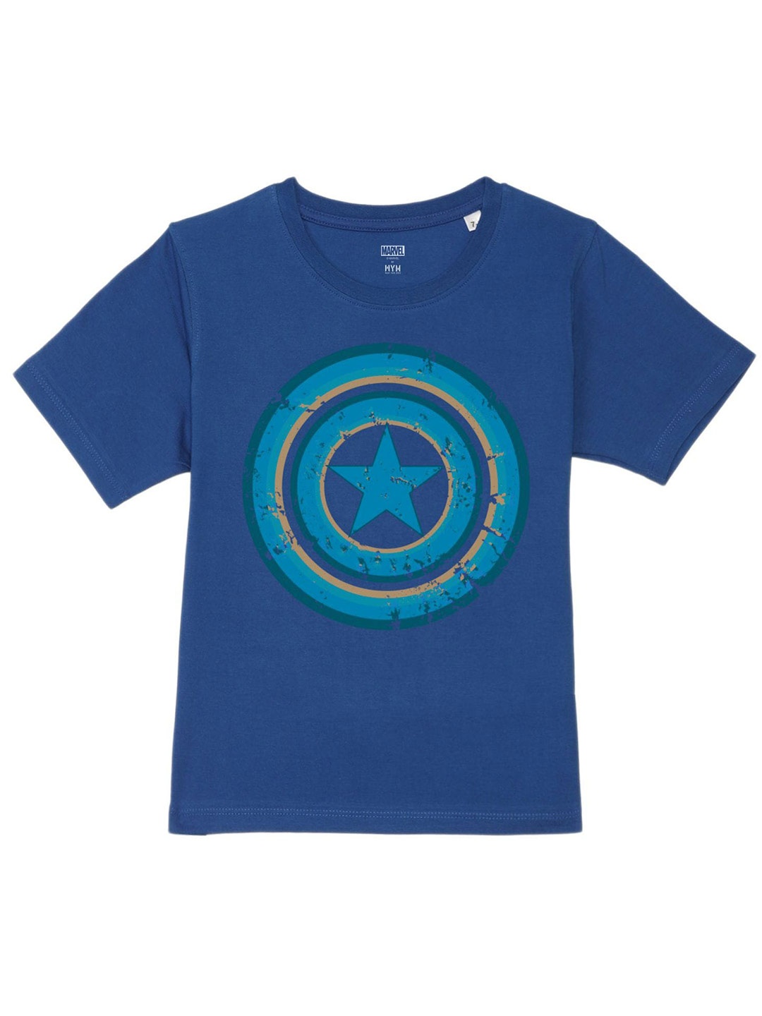 

Marvel by Wear Your Mind Boys Captain America Printed Pure Cotton T-shirt, Blue