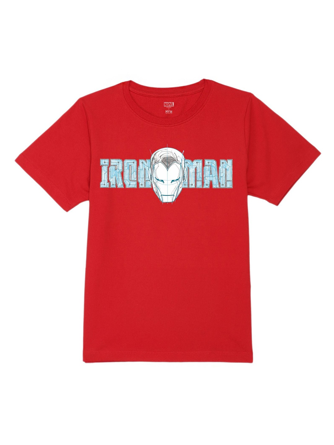 

Marvel by Wear Your Mind Boys Iron Man Graphic Printed Pure Cotton T-shirt, Red