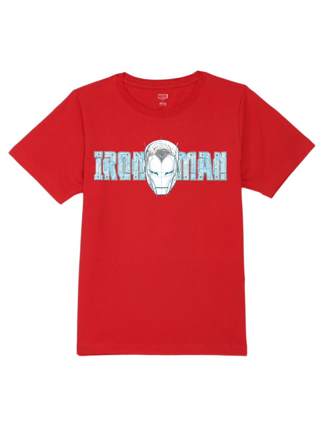 

Marvel by Wear Your Mind Boys Iron Man Graphic Printed Pure Cotton T-shirt, Red