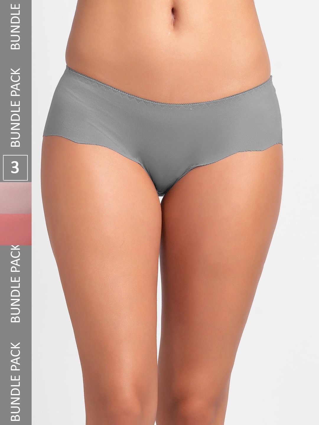 

NOIRA Pack of 3 Assorted Seamless Cotton Hipster Briefs