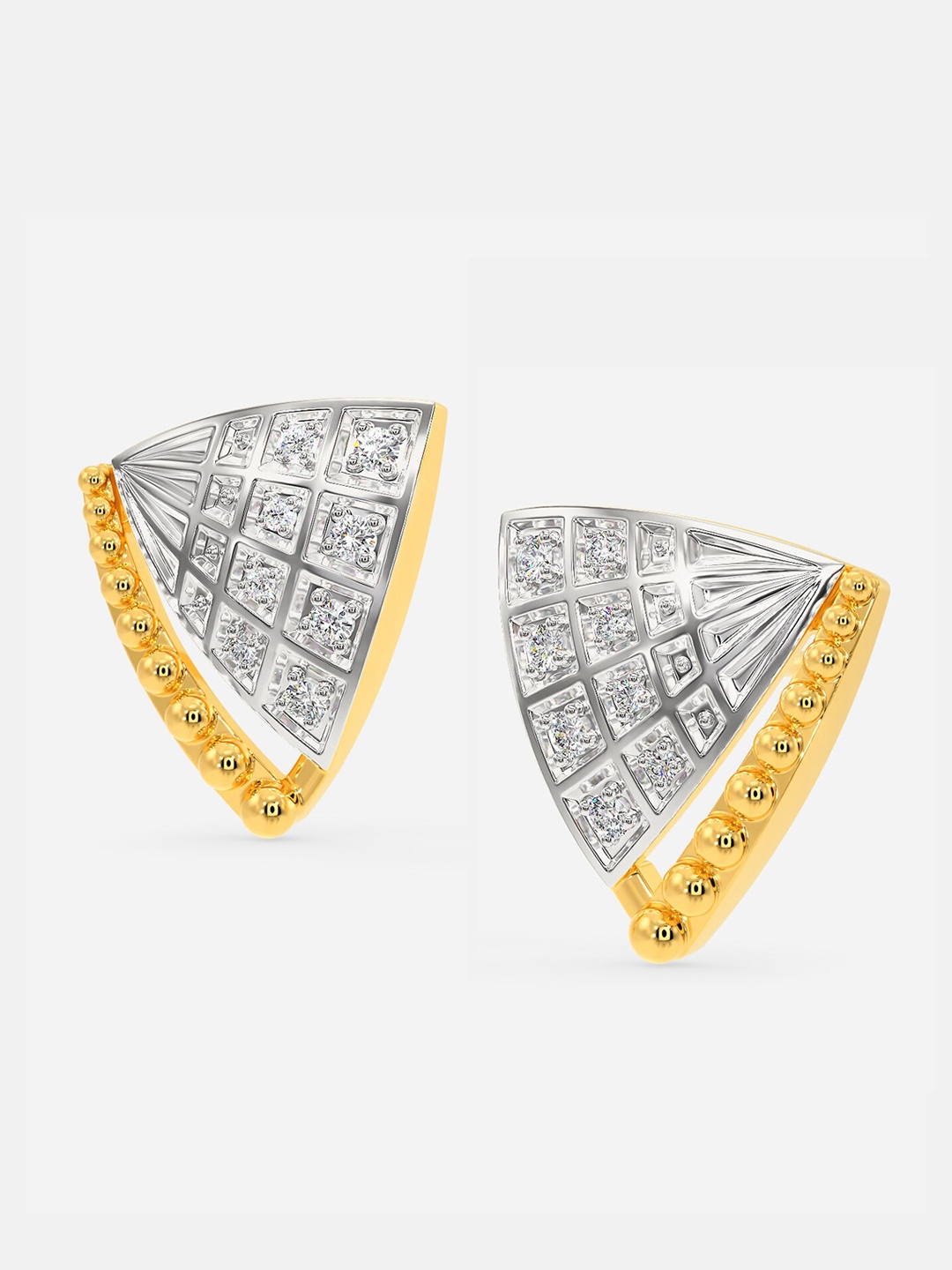 

MELORRA Birkin Babe Diamond-Studded Rhodium-Plated 18KT Gold Earrings-3.44gm