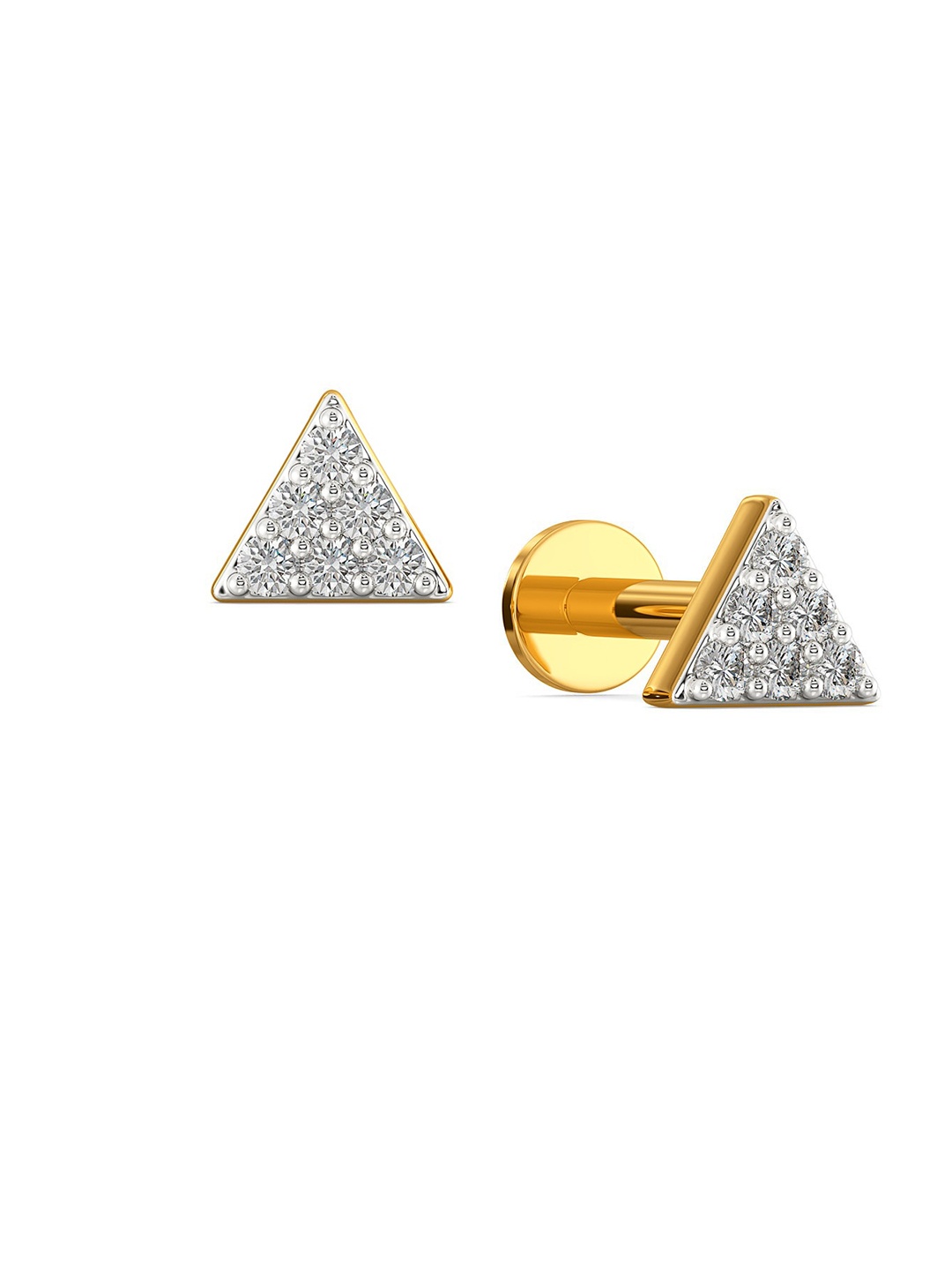 

MELORRA Three Cheers Diamond Studded Rhodium plated 18KT Gold Earrings-0.78gm