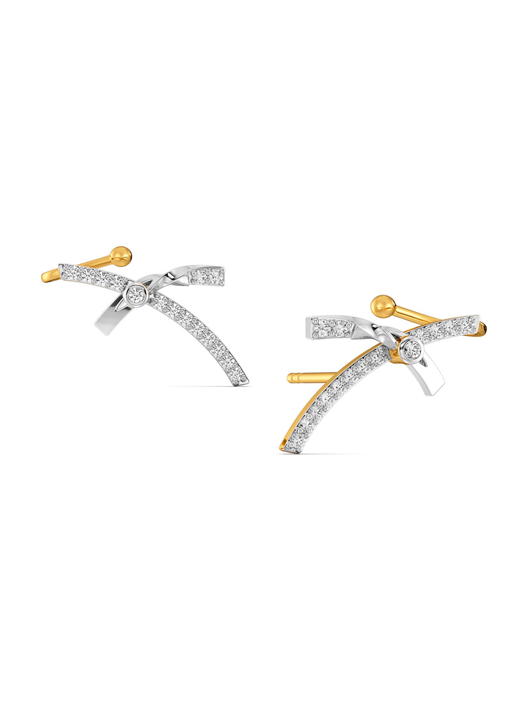 

MELORRA Shirt Comfort Diamond Studded Rhodium plated 18KT Gold Earrings-2.46gm