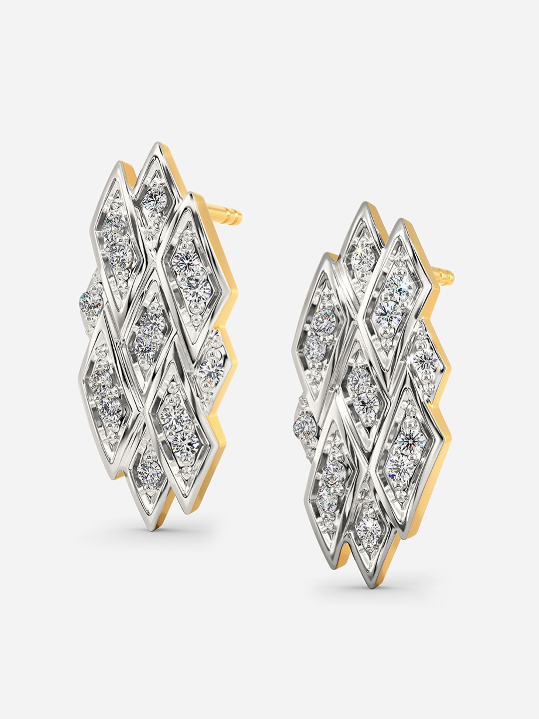 

MELORRA Yearning for Yarns Diamond Studded Rhodium plated 18KT Gold Earrings-2.81gm