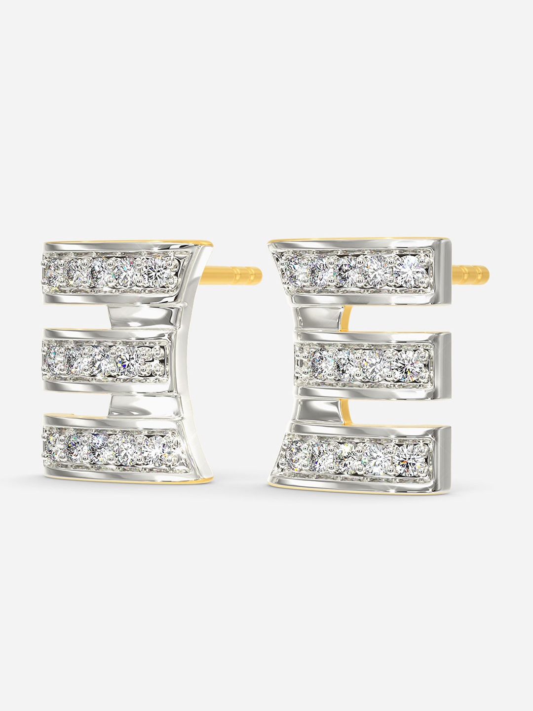 

MELORRA Starry Delight Diamond-Studded Rhodium-Plated 18KT Gold Earrings-2.28gm