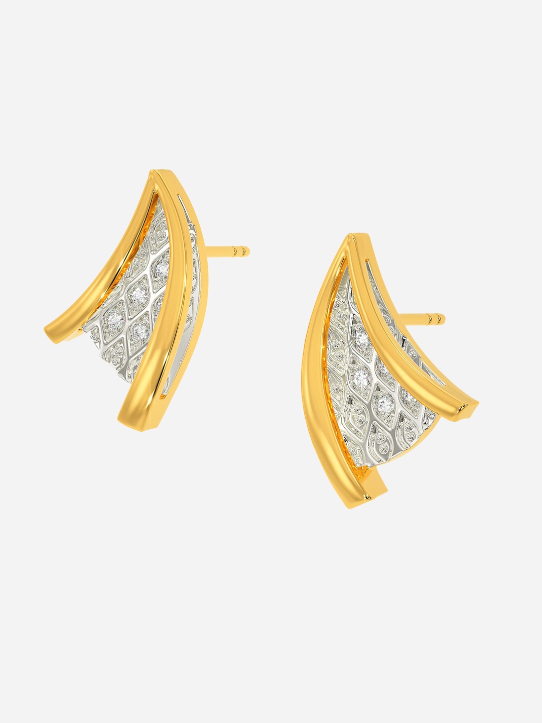 

MELORRA Knit Craze Diamond Studded Rhodium plated 18KT Gold Earrings-4.16gm