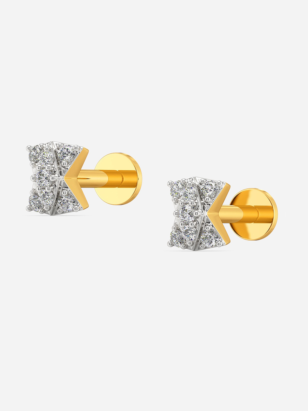 

MELORRA Wink N Bow Rhodium-Plated 18KT Gold Diamond-Studded Earrings - 1.03 gm