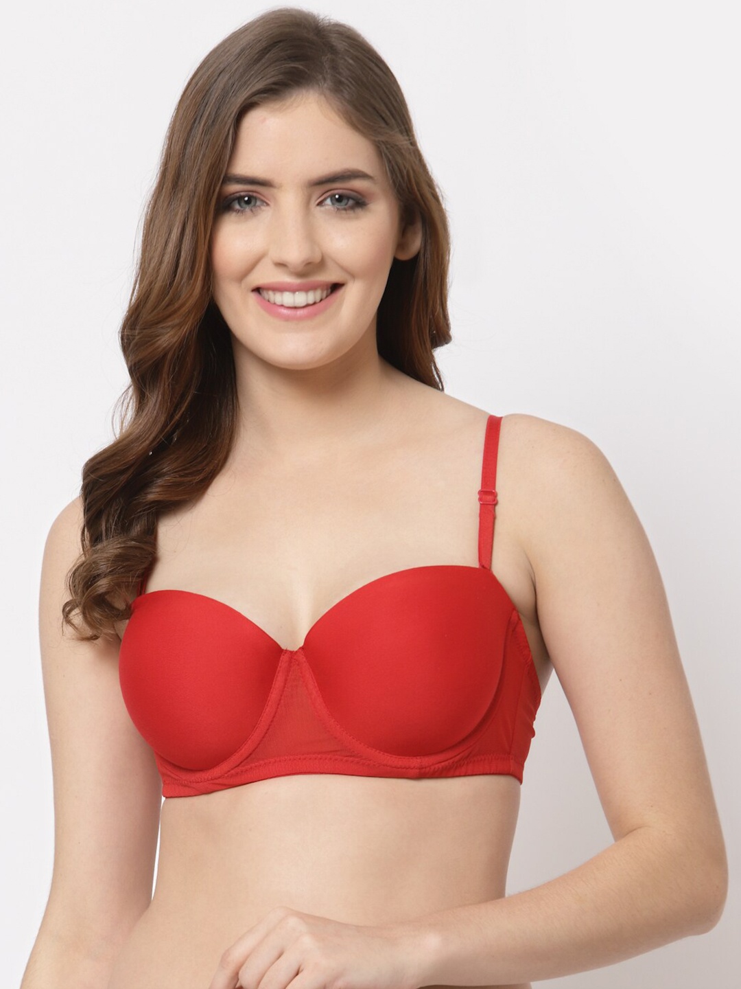 

CUKOO Full Coverage Underwired Lightly Padded Everyday Bra, Red