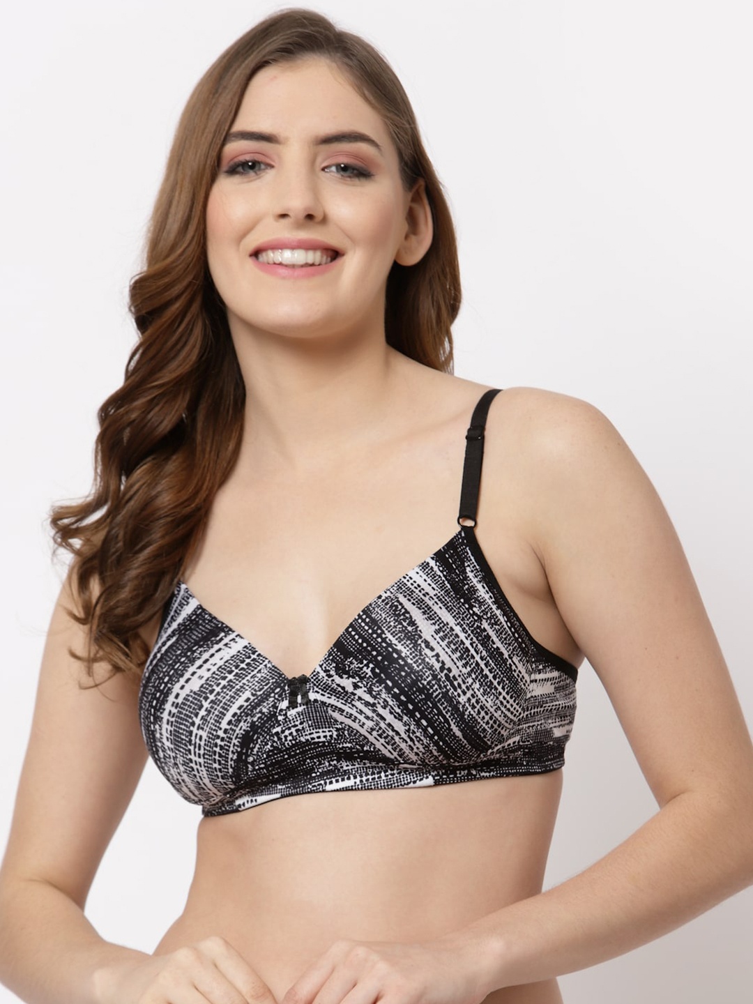 

CUKOOAbstract Full Coverage Lightly Padded Everyday Bra, Black