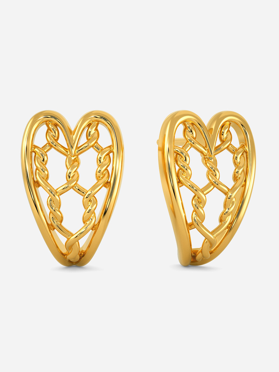 

MELORRA Knit To Heart 18KT Gold Stud Earrings-3.75gm