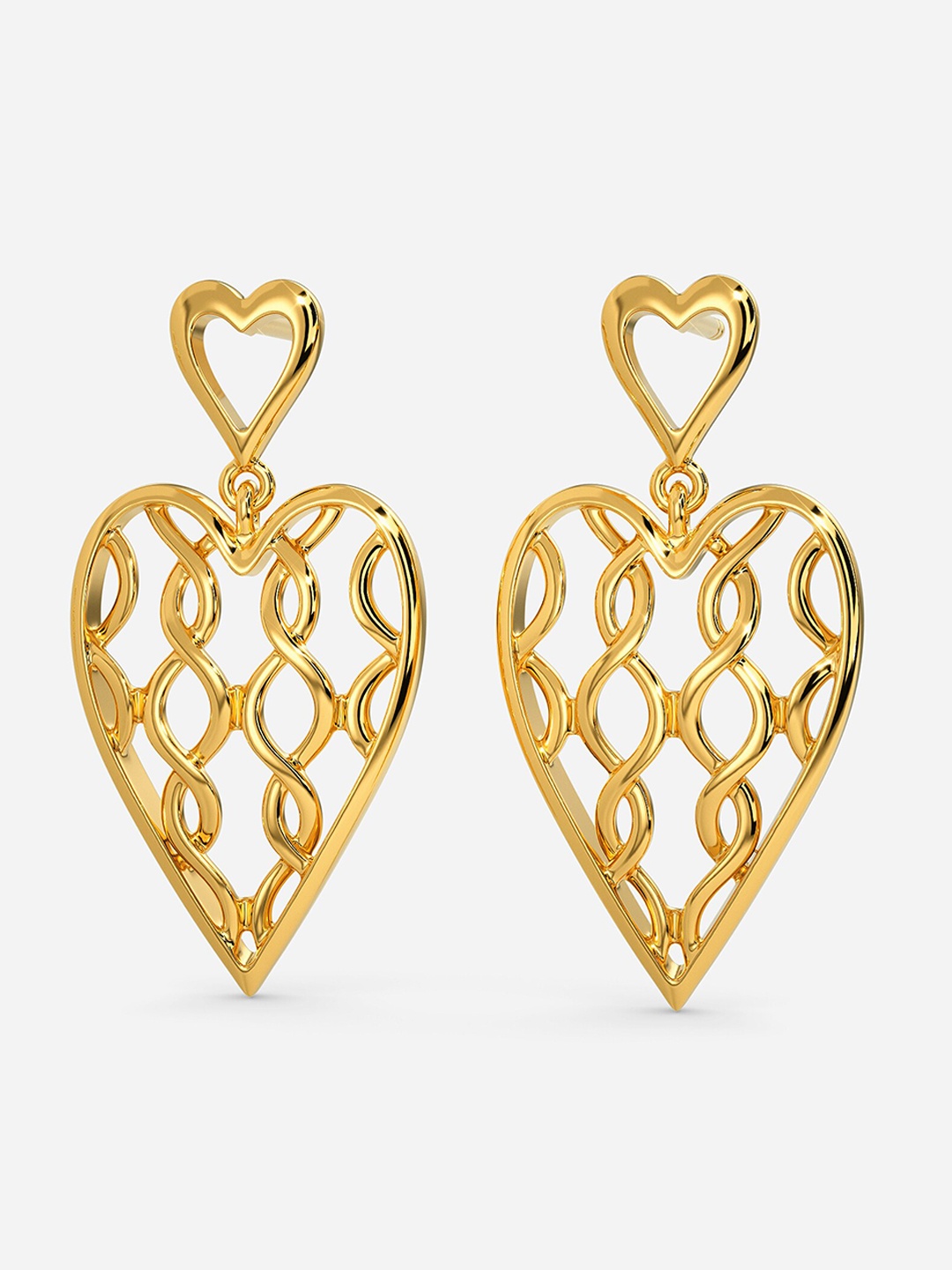 

MELORRA Knotty Romance 18KT Gold Drop Earrings-4.77gm