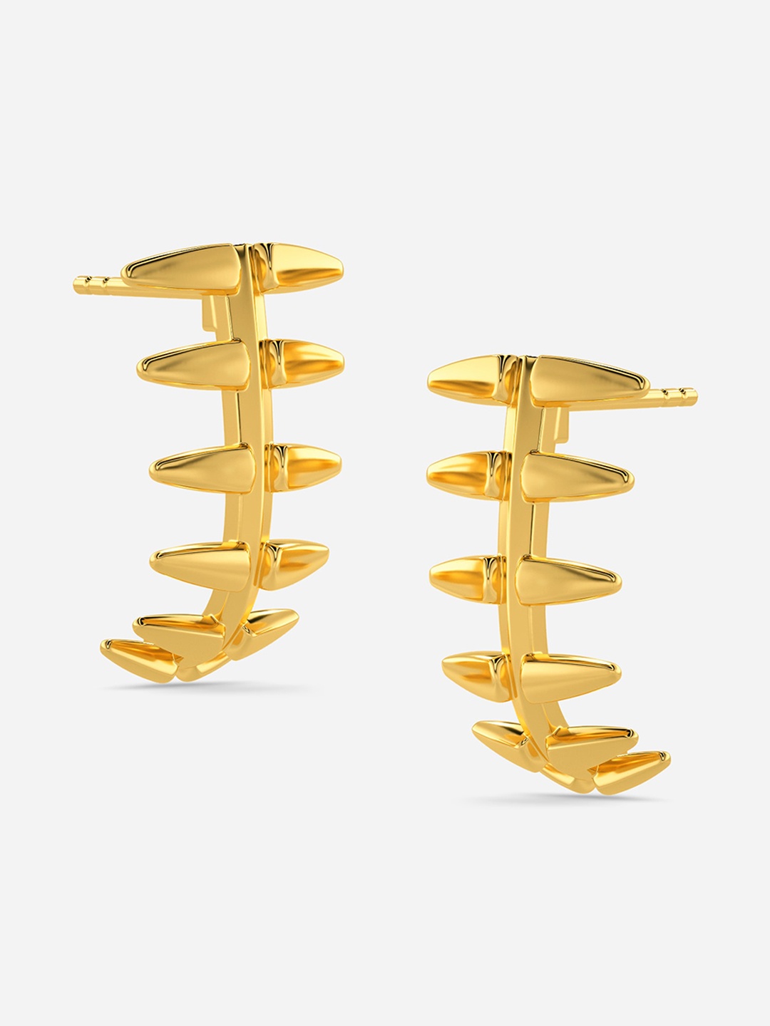 

MELORRA Zipped Sojourn 18KT Gold J-Hoop Earrings-5.47gm