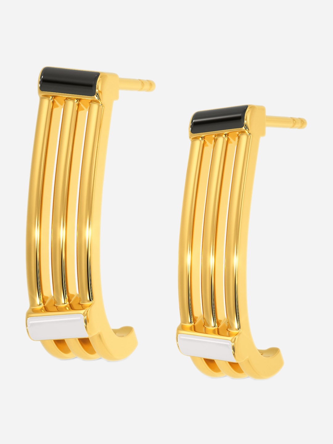 

MELORRA Trippin Trio 18KT Gold Drop Earrings-4.24gm
