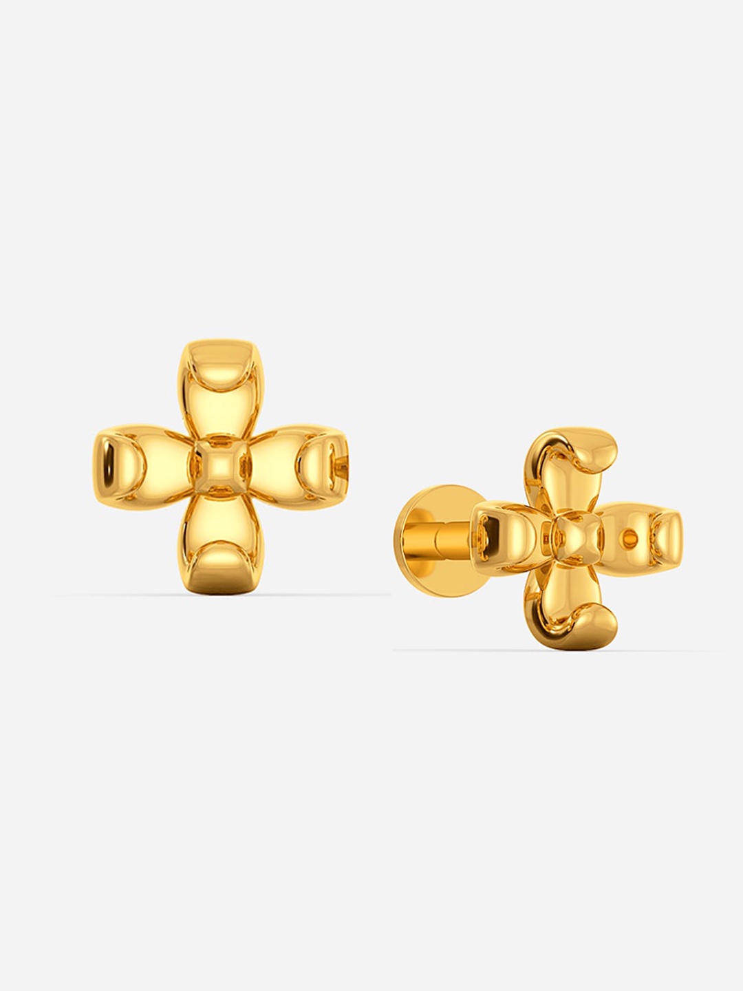

MELORRA Floral Twirls 18KT Gold Stud Earrings- 1.51gm