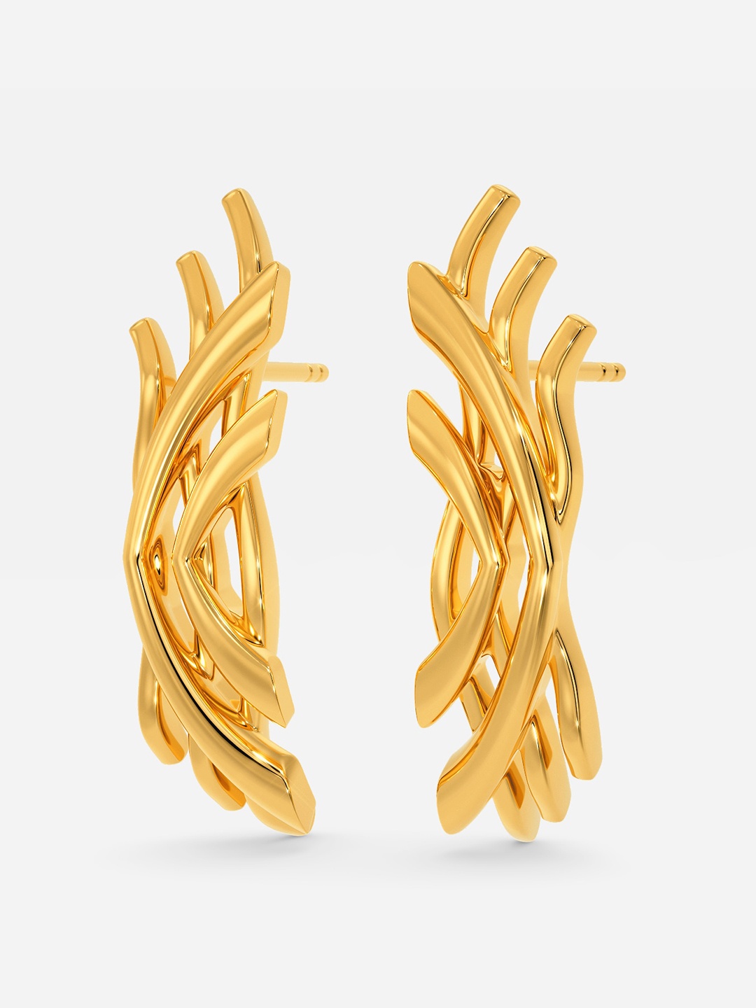 

MELORRA Flows In Waves 18KT Gold Stud Earrings-6.31gm
