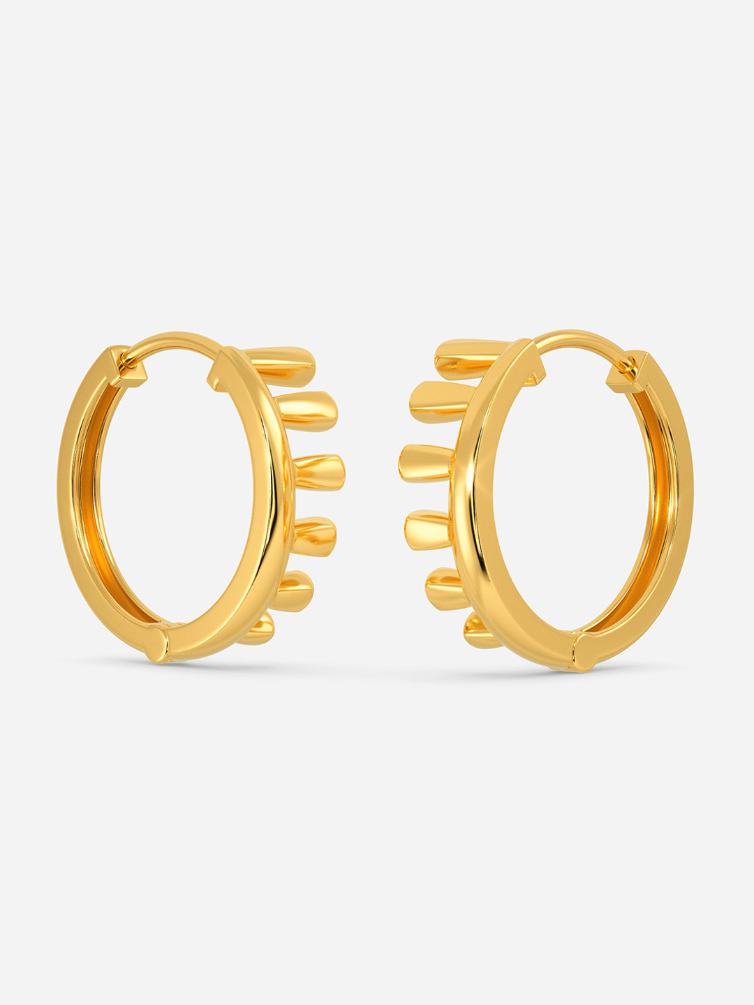 

MELORRA Zip Trips 18KT Gold Hoop Earrings-4.62gm