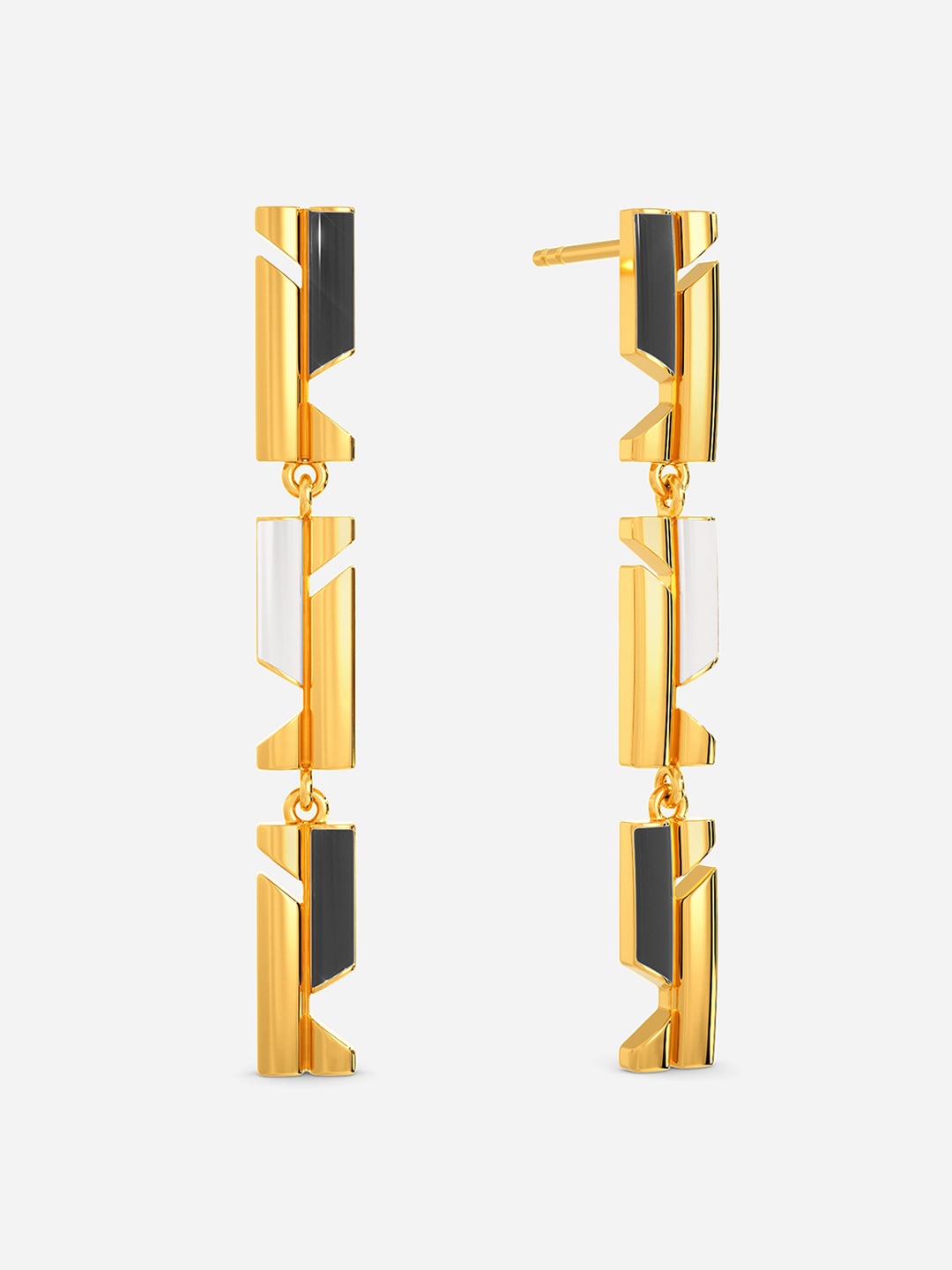 

MELORRA Stripe Two 18KT Gold Earrings - 5.12 gm