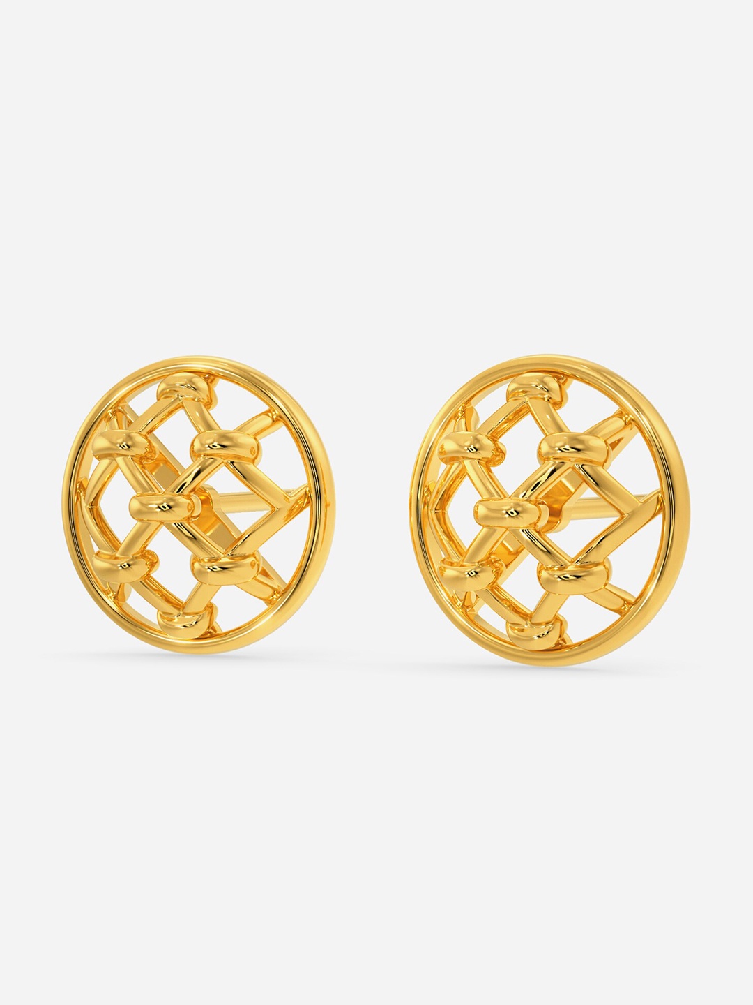 

MELORRA Checkered Board Lace 18KT Gold Earrings - 2.77 gm