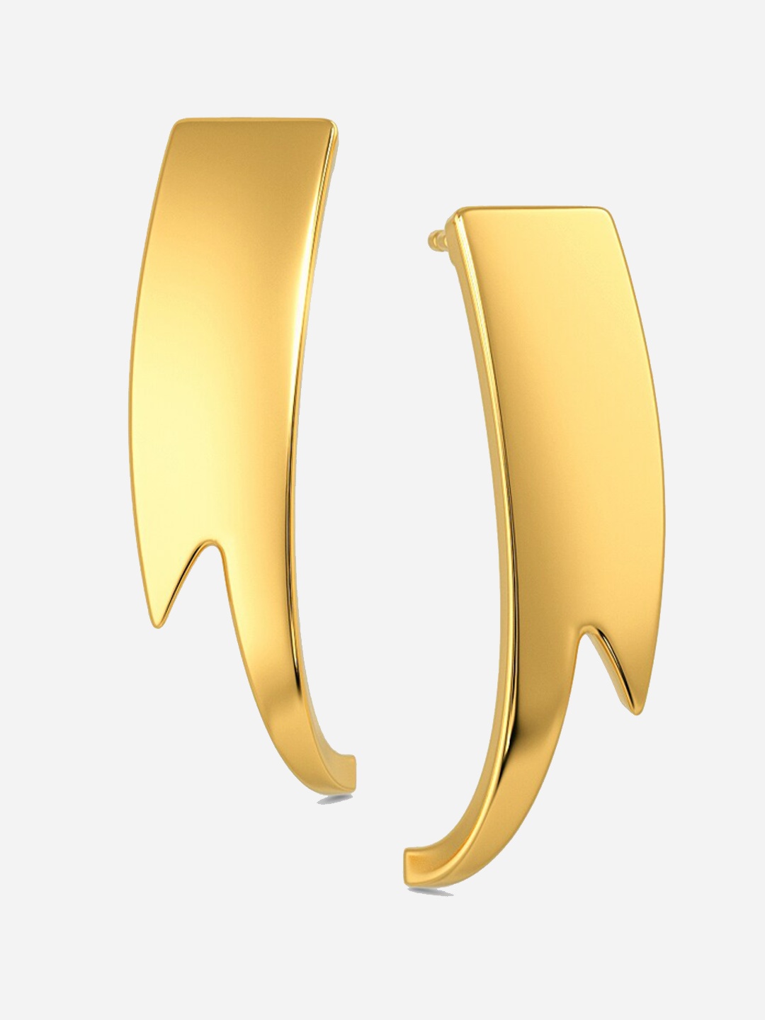 

MELORRA Close Comfort 18KT Gold J-Hoop Earrings-3.75gm