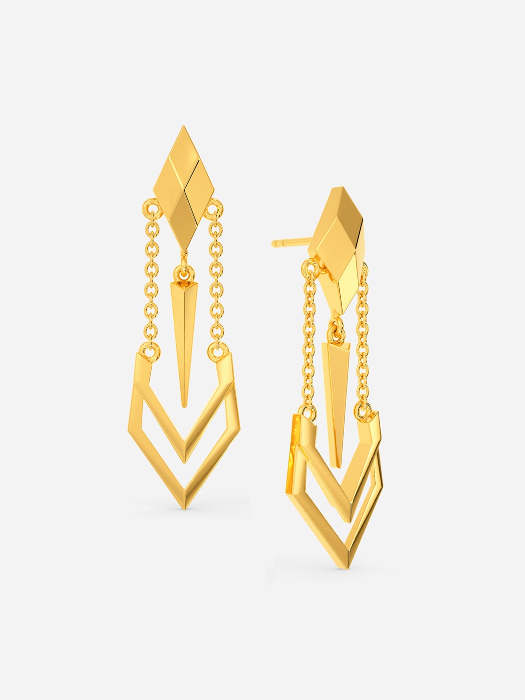 

MELORRA Tempt O Trysts 18KT Gold Drop Earrings-6.33gm