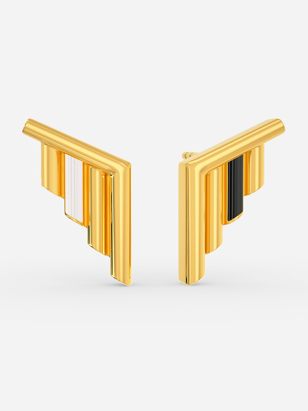 

MELORRA Chevron Shades 18KT Gold Earrings - 3.83 gm