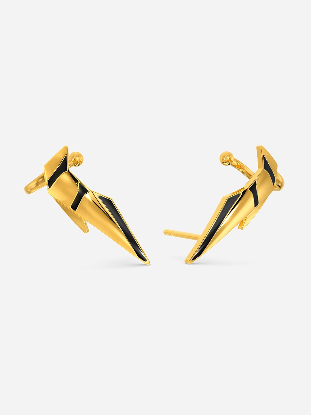 

MELORRA Gladiator Glaze 18KT Gold Stud Earrings- 2.36 gm