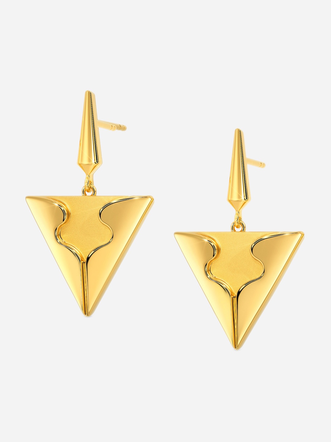 

MELORRA Sleek Camo 18KT Gold Drop Earrings-5.53gm