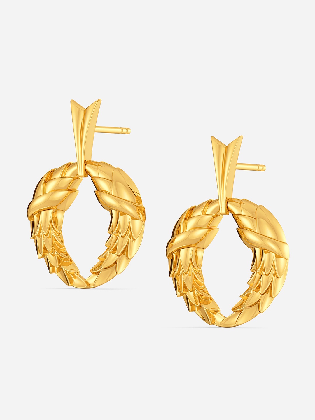 

MELORRA Serpent's Arrow 18KT Gold Drop Earrings-6.25gm
