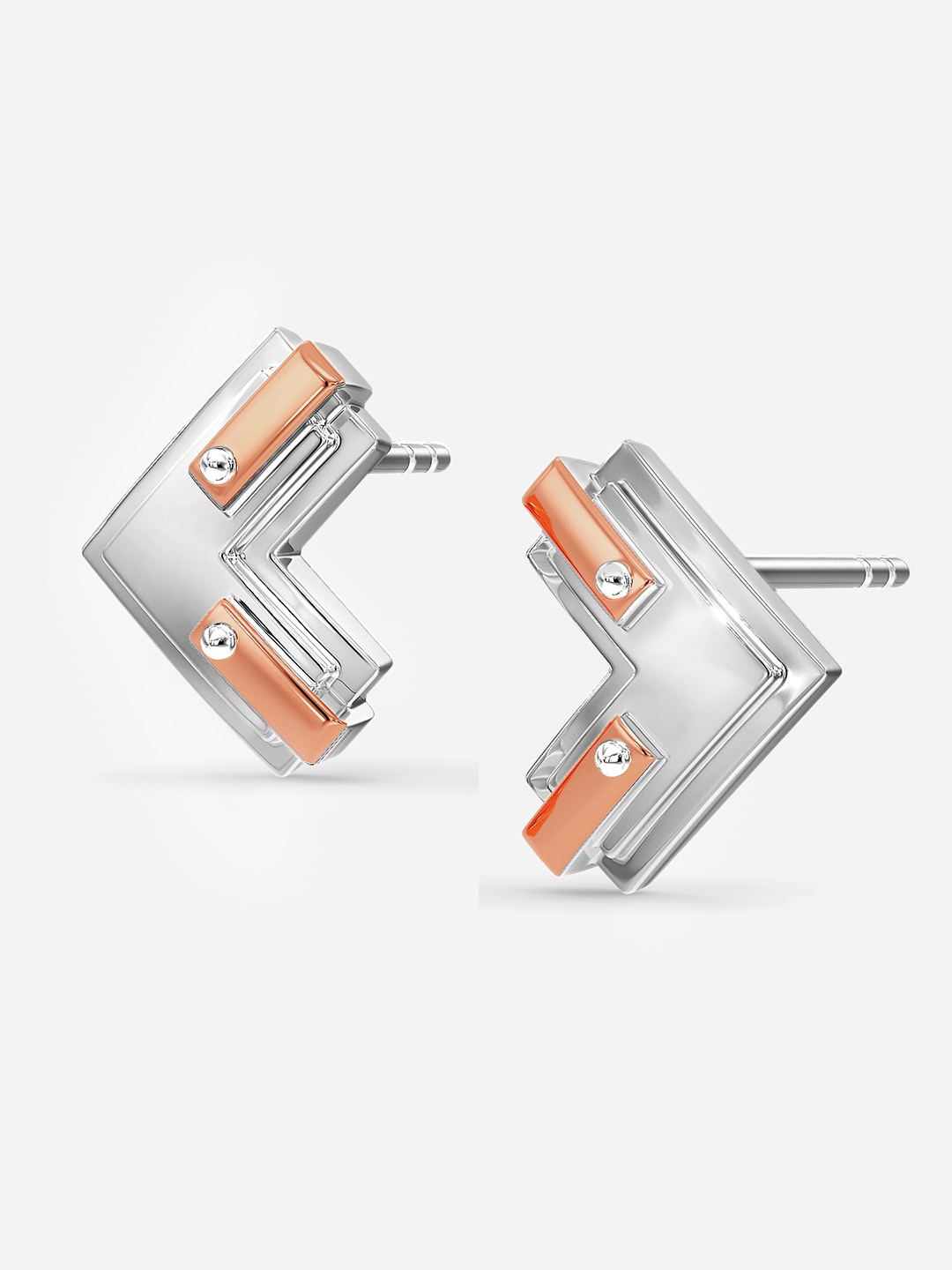 

MELORRA En Route Rose Gold-Plated 18KT White Gold Earrings - 2.6 gm, Silver