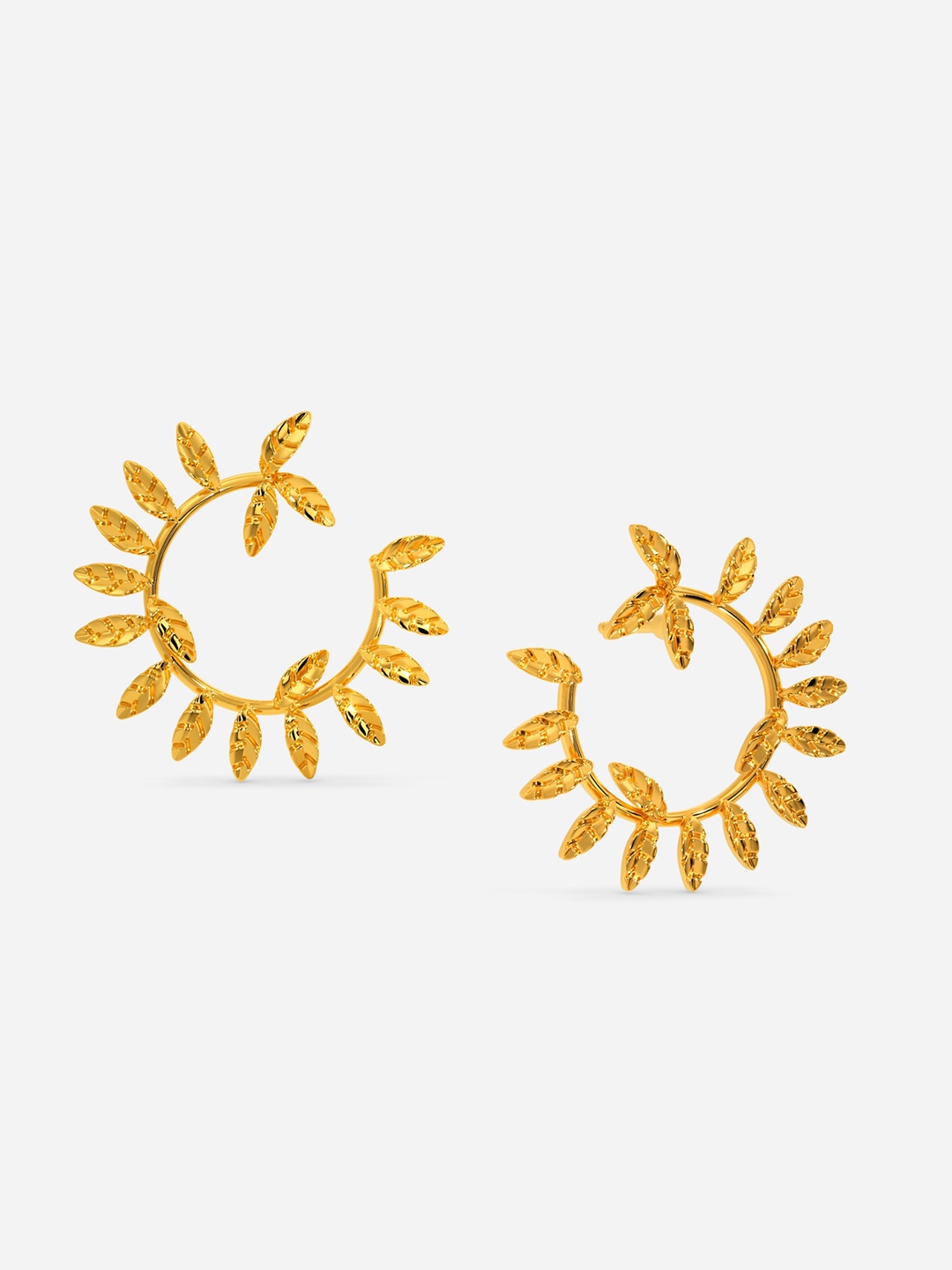 

MELORRA Greek Gold Leaves 18KT Gold Earrings - 4.57 gm