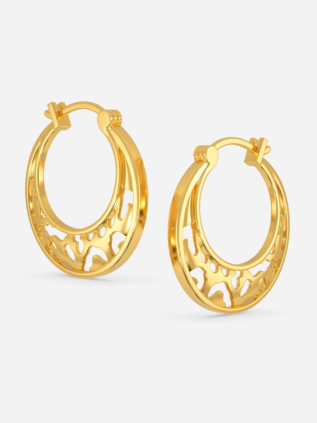 

MELORRA Clawed Chic 18KT Gold Hoop Earrings-5.17gm