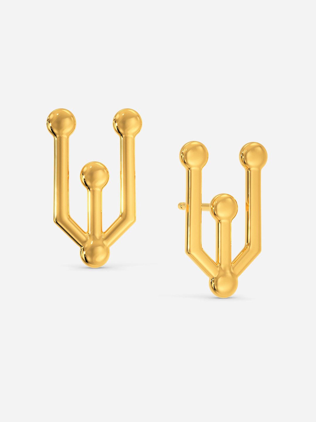 

MELORRA Cosmic Cyber 18KT Gold Stud Earrings- 2.59 gm