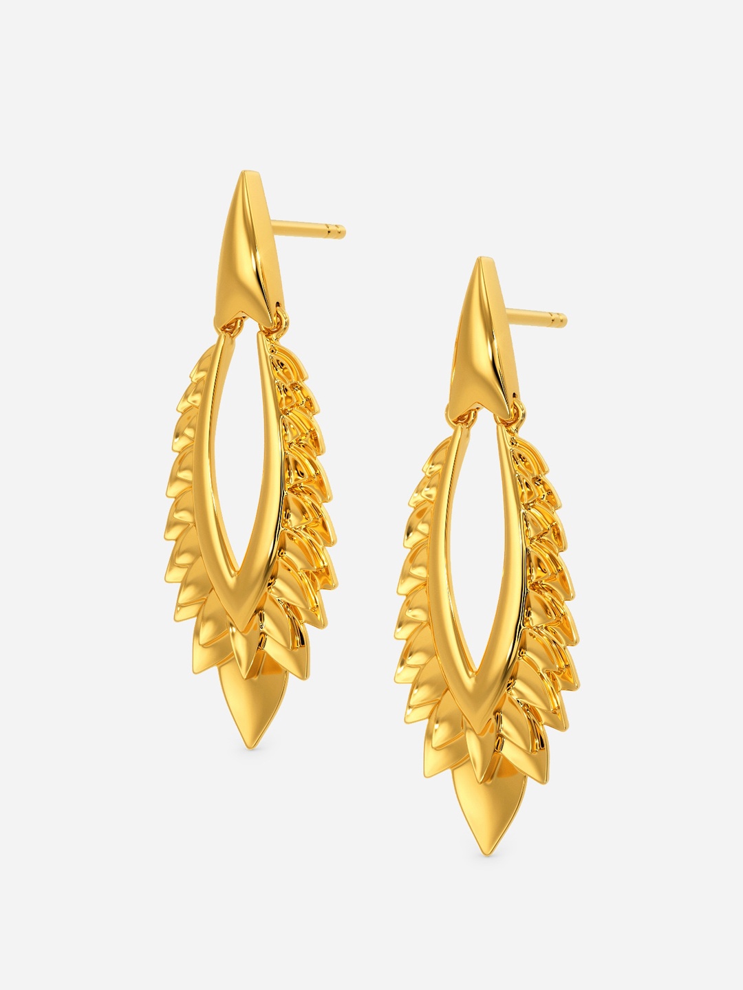 

MELORRA Leptoid Texture 18KT Gold Earrings - 5.82 gm