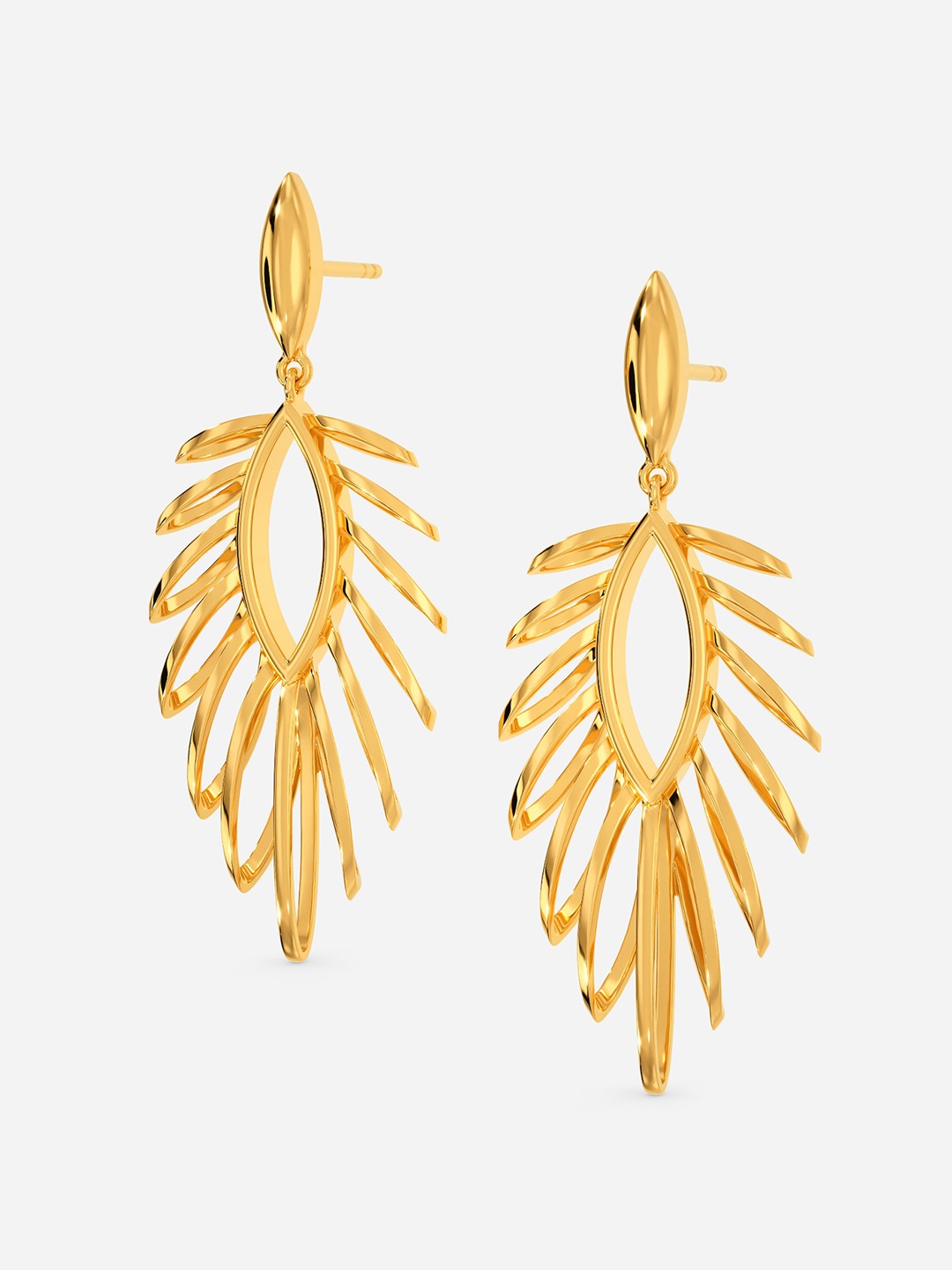 

MELORRA Puffer Up 18KT Gold Drop Earrings-6.45gm