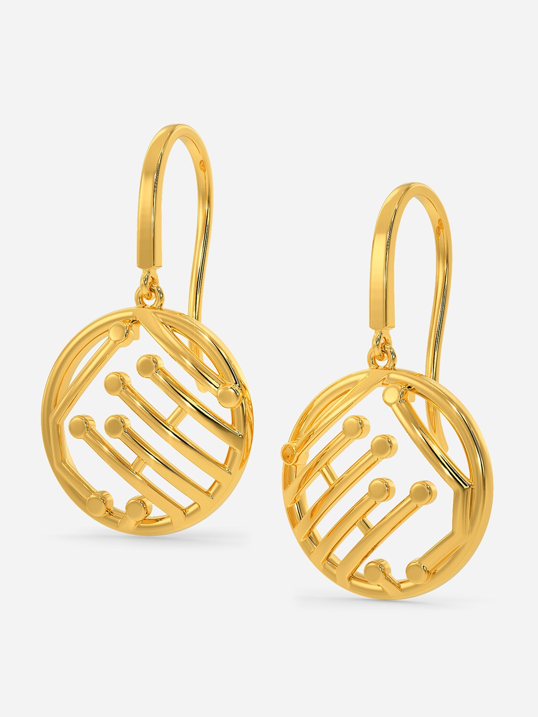 

MELORRA Manifold Dimensions 18KT Gold Drop Earrings-4.1gm