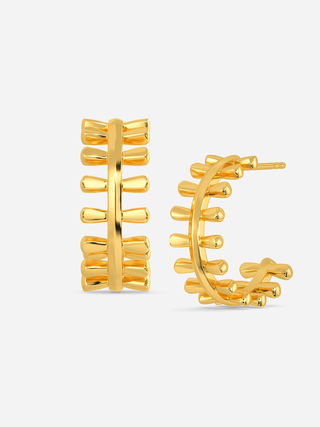 

MELORRA Zipped Trails 18KT Gold Hoop Earrings-6.6gm