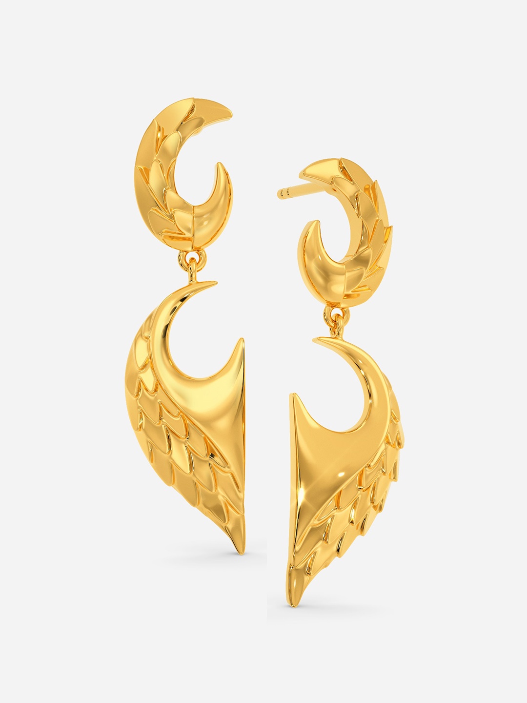 

MELORRA Winged Serpent 18KT Gold Drop Earrings-5.04gm