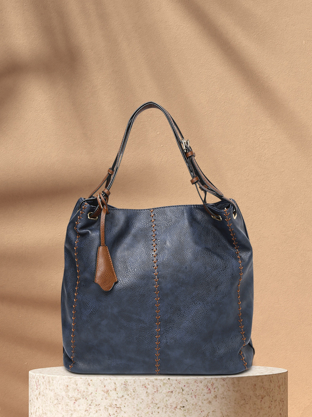 

Roadster Navy Blue Embroidered Shoulder Bag