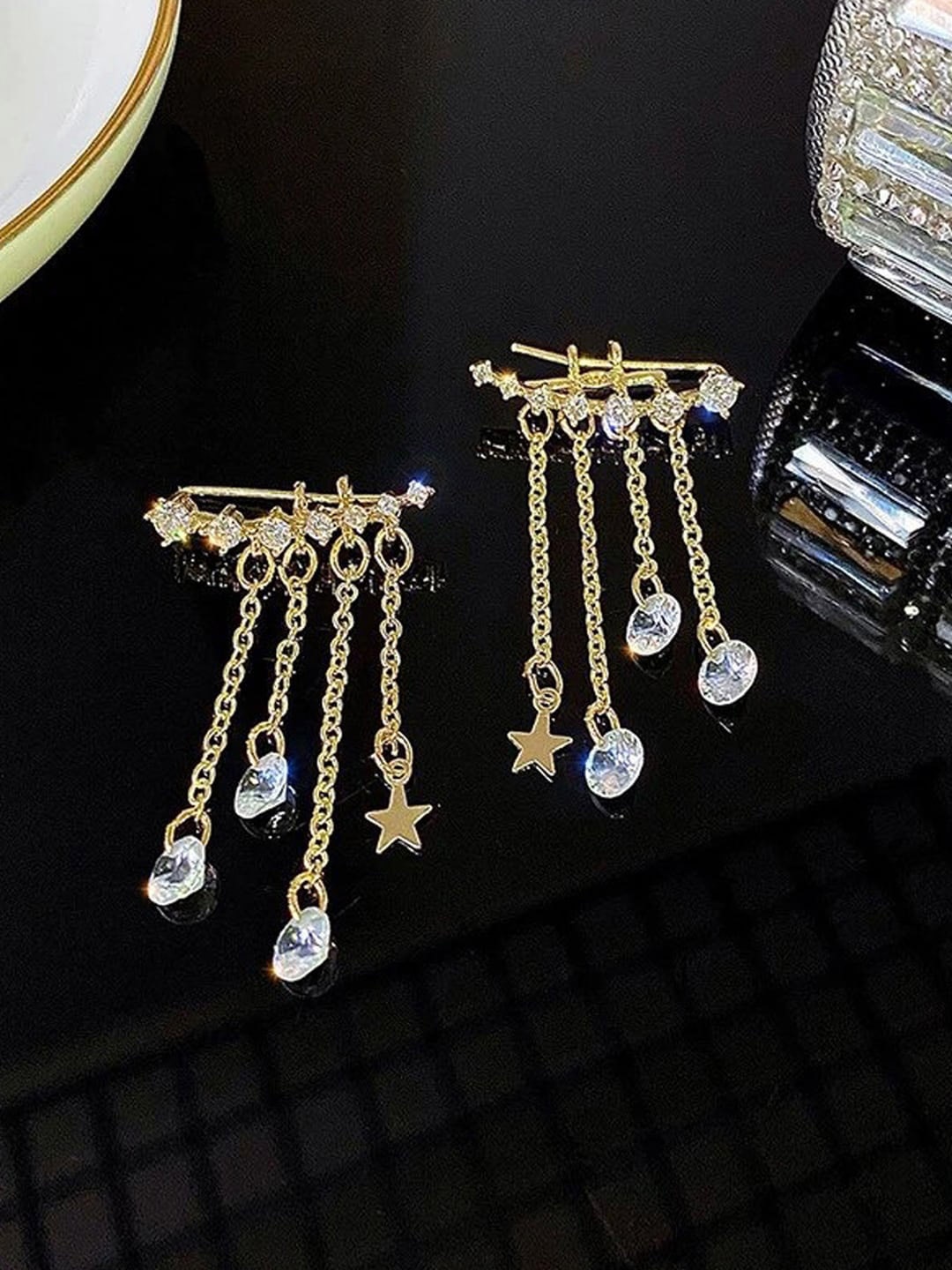 

Jewels Galaxy Gold-Plated Contemporary Drop Jacket Earrings