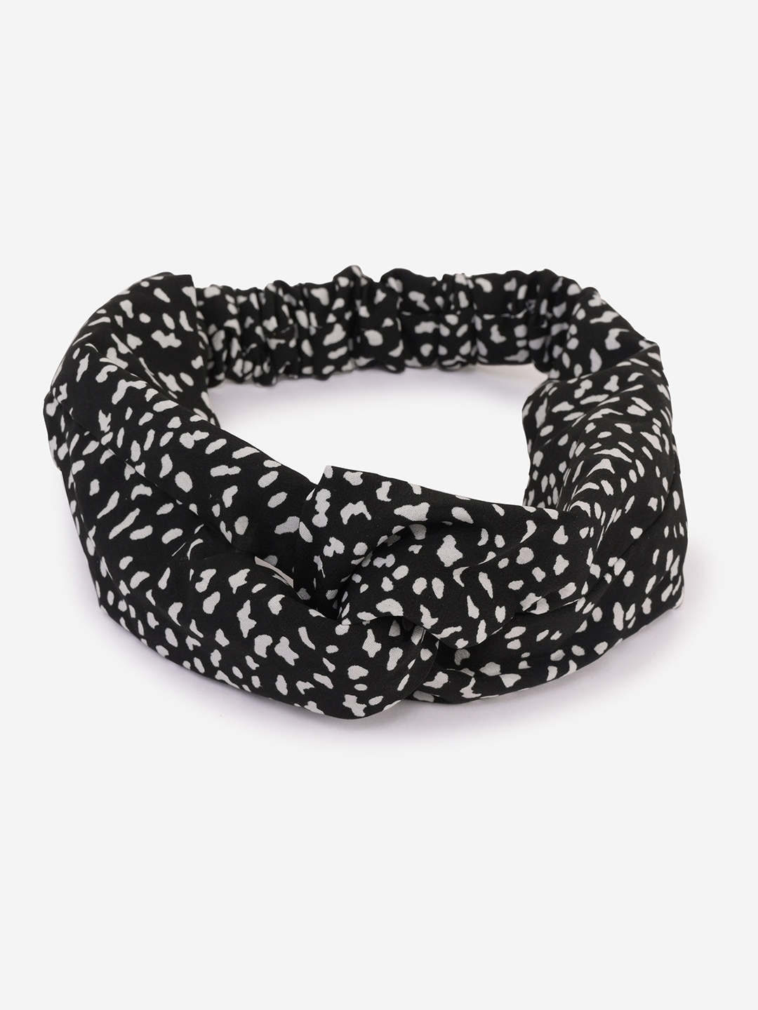 

BuckleUp Women Abstract Fabric Hairband, Black