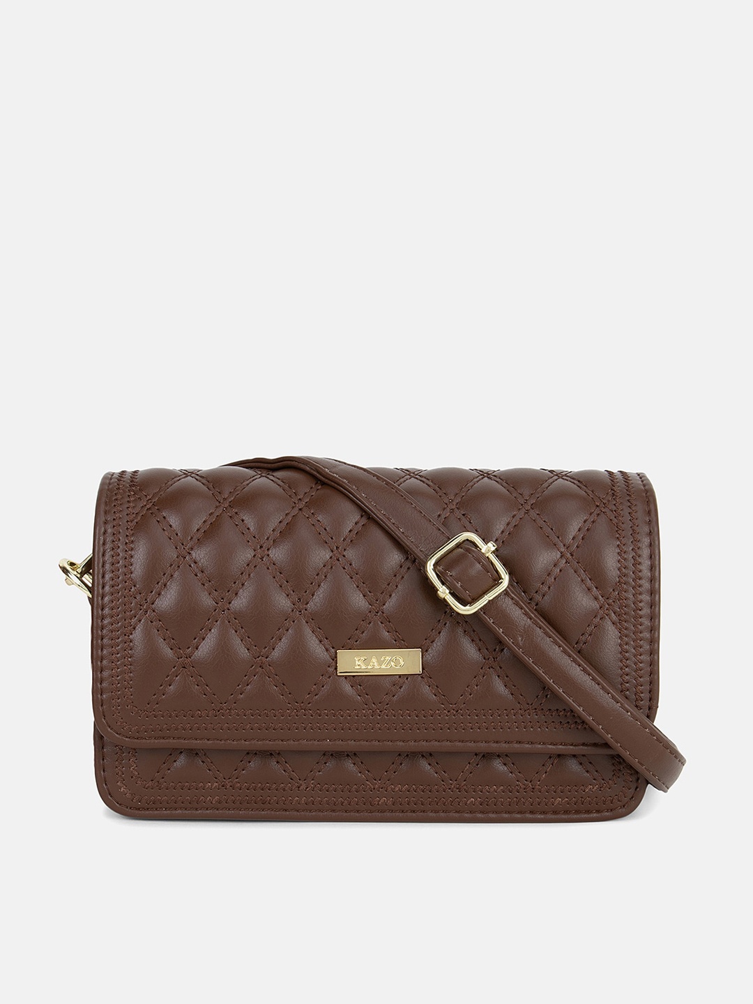 

Kazo Pu Shopper Sling Bag with Quilted, Brown