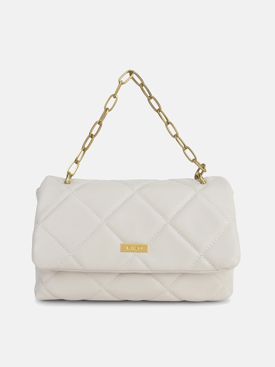 

Kazo Structured Sling Bag With Quilted, White
