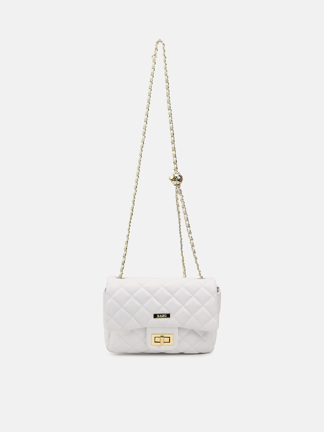 

Kazo PU Structured Sling Bag with Quilted, White