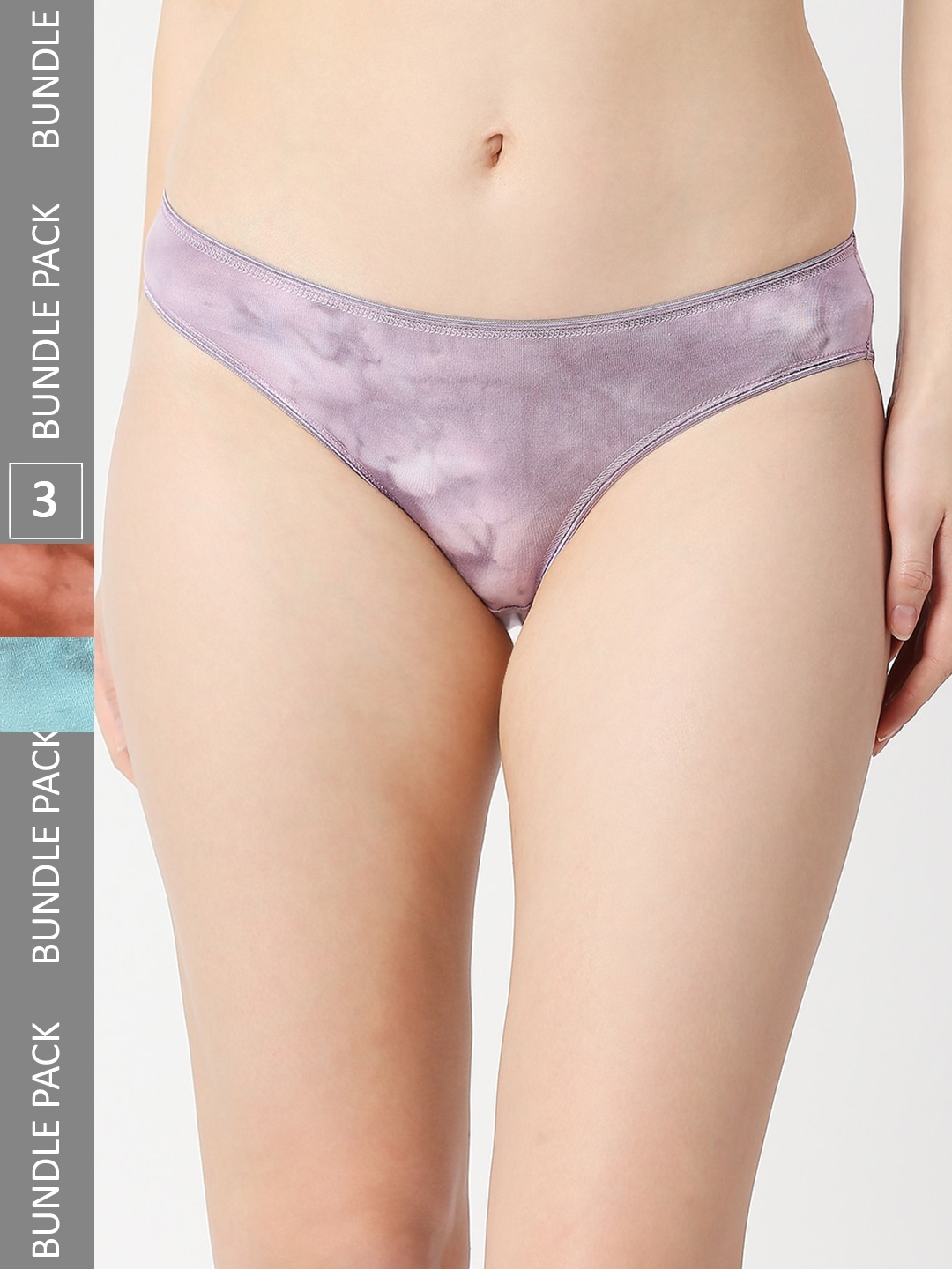 

RedRose Women Pack Of 3 Abstract Printed Cotton Bikini Briefs, Blue