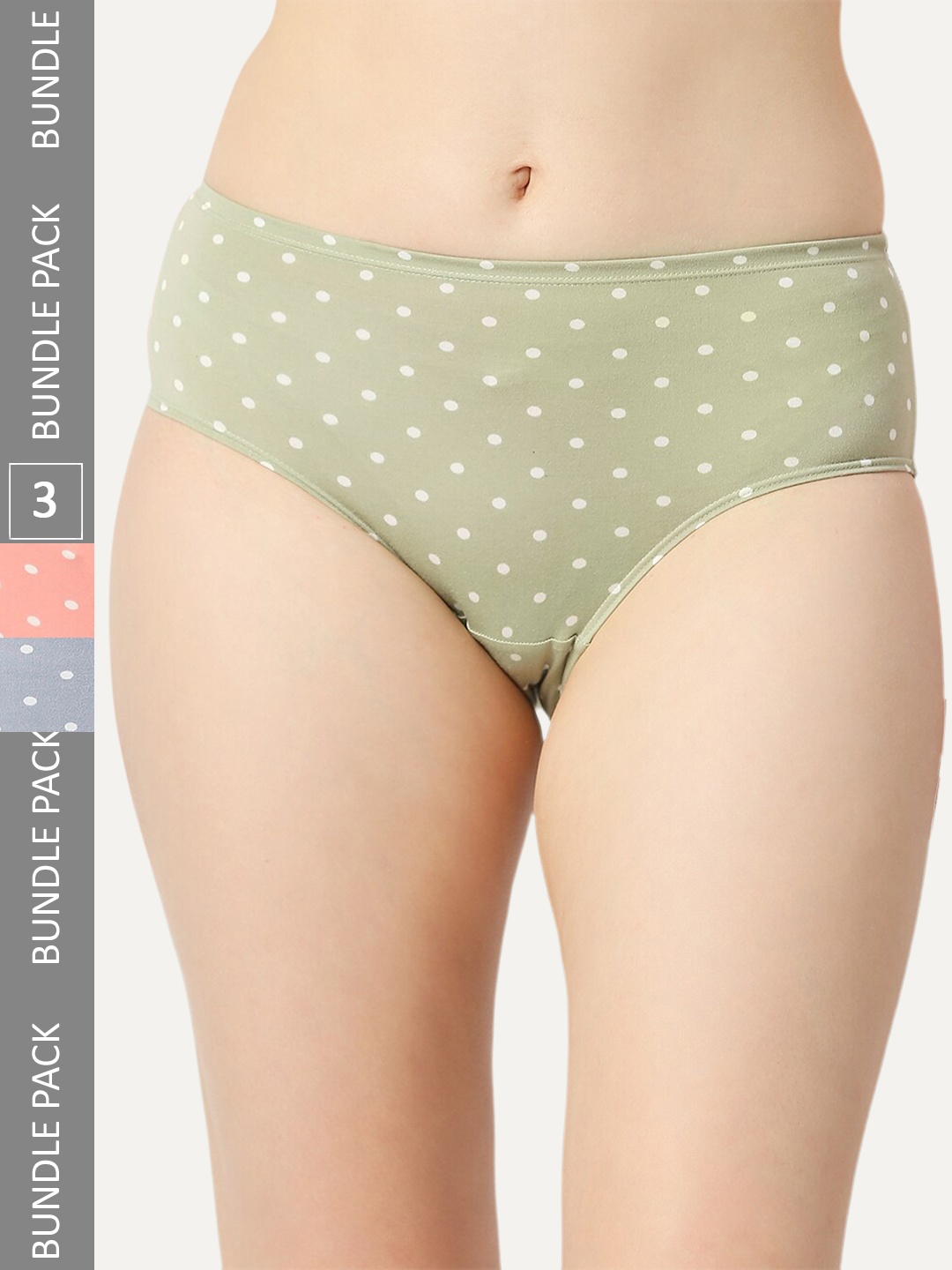 

RedRose Women Pack Of 3 Printed Hipster Briefs, Pink