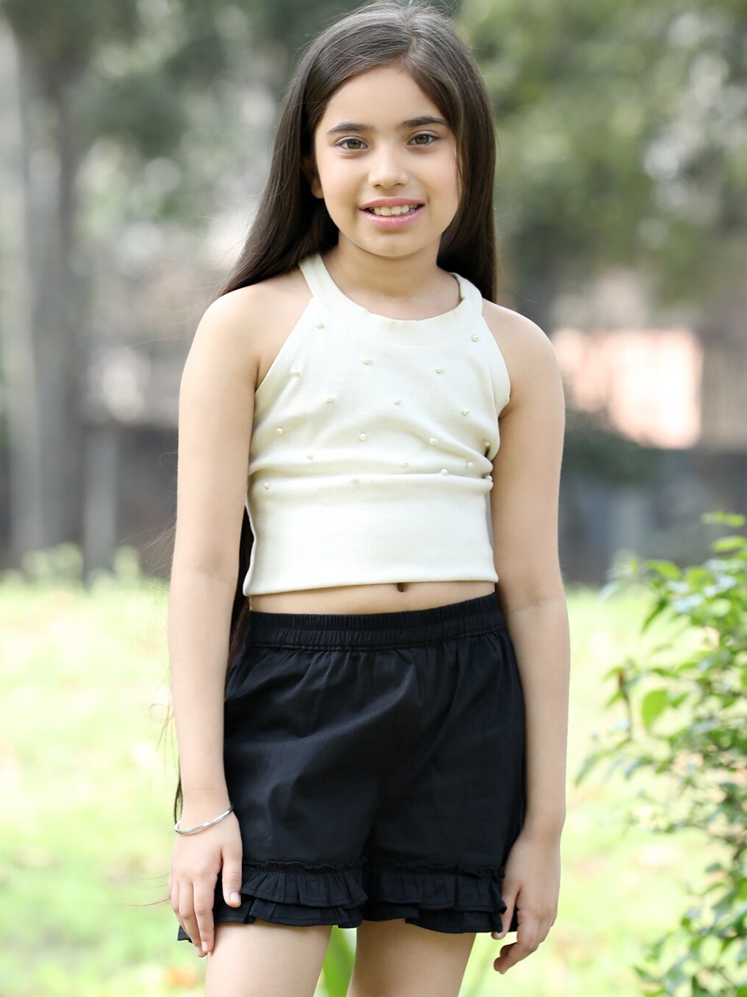 

Cutiekins Girls Mid-Rise Shorts, Black