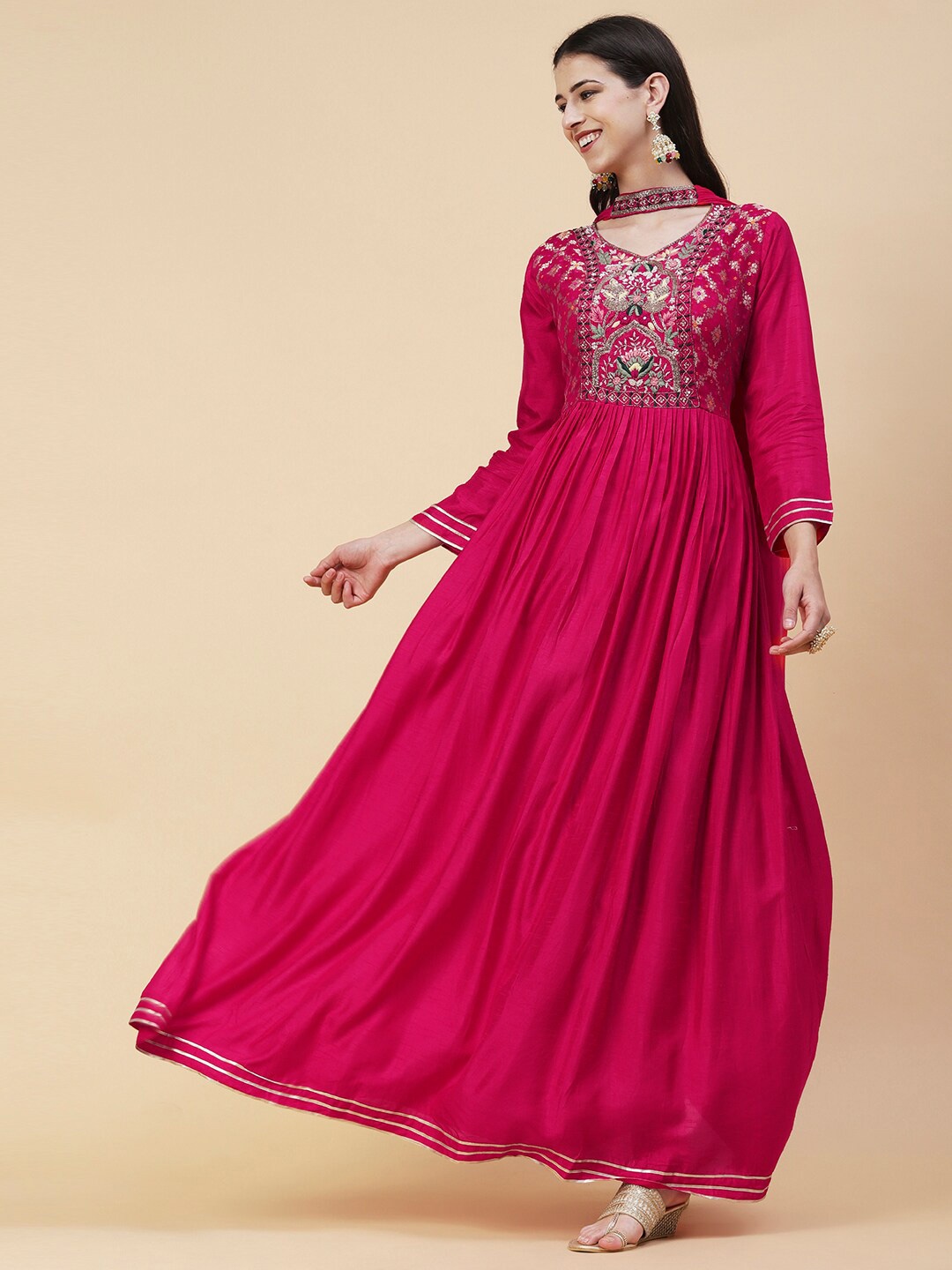 

FASHOR Pink Embellished Maxi Dress