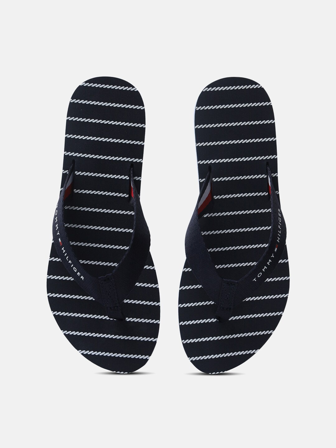 

Tommy Hilfiger Women Slip On Striped Thong Flip-Flops, Navy blue