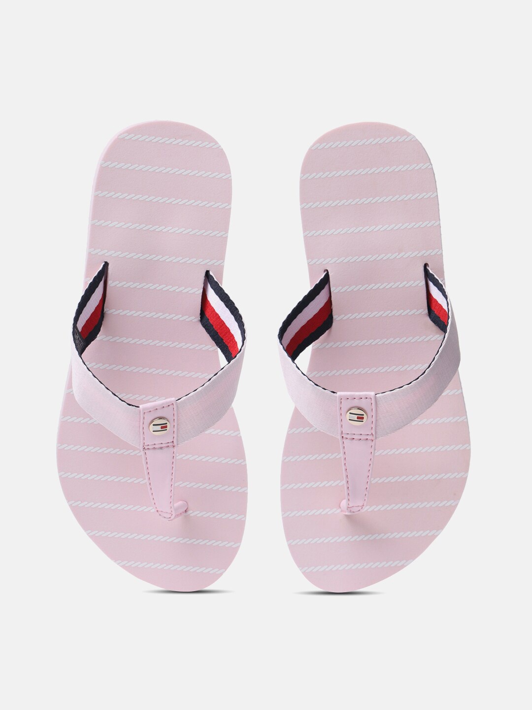 

Tommy Hilfiger Women Slip On Striped Thong Flip-Flops, Pink