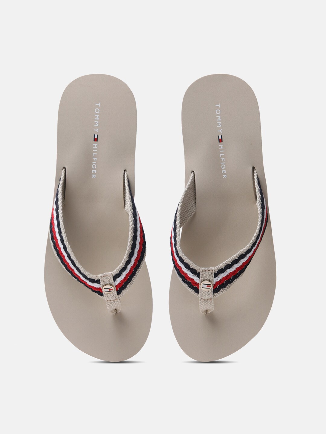 

Tommy Hilfiger Women Slip On Printed Thong Flip-Flops, Beige